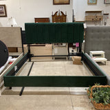 Havenly Channel Tufted Velvet King BEDS Emerald 83Wx78Dx51H