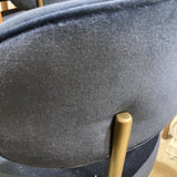 Interior Define Hollis Metal Framed Upholstered Counter Height BAR/COUNTER STOOL Navy/Brass 21w21d36h