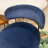Interior Define Hollis Metal Framed Upholstered Counter Height BAR/COUNTER STOOL Navy/Brass 21w21d36h
