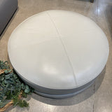 Macy's Violino Leather Round OTTOMANS Cream 43d13h
