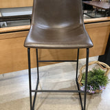 Walker Edison Faux Leather Bar Height BAR/COUNTER STOOL Brown 18w19d39h