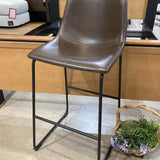 Walker Edison Faux Leather Bar Height BAR/COUNTER STOOL Brown 18w19d39h