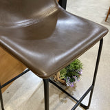Walker Edison Faux Leather Bar Height BAR/COUNTER STOOL Brown 18w19d39h