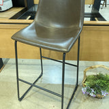 Walker Edison Faux Leather Bar Height BAR/COUNTER STOOL Brown 18w19d39h