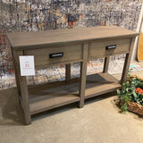 2-Drawer Double Tier CONSOLE TABLE Grey 48Wx16Dx30H