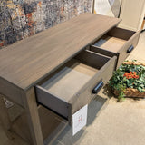 2-Drawer Double Tier CONSOLE TABLE Grey 48Wx16Dx30H