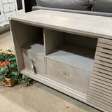 Style Craft Minimalist Modern Carved Wood MEDIA CONSOLE 62w18d28h
