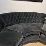 Half-Moon Modular Tufted SECTIONAL Black 134w80d34h