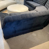Half-Moon Modular Tufted SECTIONAL Black 134w80d34h