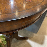 Maitland Smith Round Regency Inlaid END/SIDE TABLE Burl Walnut 19d26h