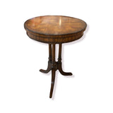 Maitland Smith Round Regency Inlaid END/SIDE TABLE Burl Walnut 19d26h