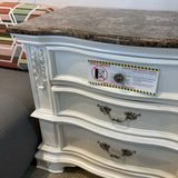 Esparanza Pearl Faux Stone NIGHTSTAND 31Wx18Dx29H