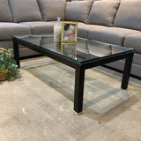 Room & Board Parson's Style Rectangular Glass Top COFFEE/COCKTAIL TABLE 48Wx28Wx16.5H