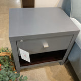 Modern Wood 1-Drawer w/ Lower Shelf NIGHTSTAND Grey 24Wx18Dx24H