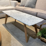 Poly & Bark Marble Stone Top Wood Base COFFEE/COCKTAIL TABLE 43Wx18Dx15H