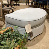 Custom Upholstered & Skirted Fabric OTTOMANS Blue 44w30d16h