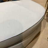 Custom Upholstered & Skirted Fabric OTTOMANS Blue 44w30d16h