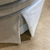 Custom Upholstered & Skirted Fabric OTTOMANS Blue 44w30d16h