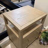Nora 2-Drawer NIGHTSTAND Whitewash/Gold 21w17d27h