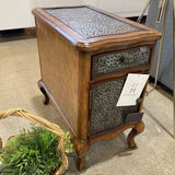 Bosworth Hammered Metal SIDE TABLE 14w24d24h