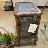 Bosworth Hammered Metal SIDE TABLE 14w24d24h