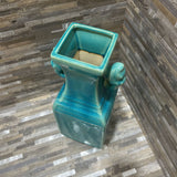 Ceramic Glazed Urn Vase ACCESSORIES Teal 6w6d17h