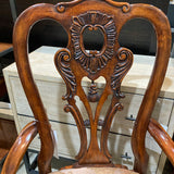 Traditional Carved Wood Captain w/ Upholstered Patterned Seat DINING CHAIRS 24w20d42h