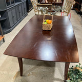 Dark Wood Table (1 Self Storing Leaf) DINING TABLE 56w40d29h