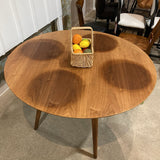 Bradshaw Round DINING TABLE Walnut 47d30h