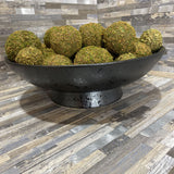 Ceramic Bowl w/ Decorative Faux Moss Spheres ACCESSORIES 12Wx4H bowl only