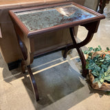 Mahogany Mirrored Top Antique END/SIDE TABLE 24w16d27h