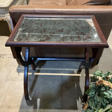 Mahogany Mirrored Top Antique END/SIDE TABLE 24w16d27h
