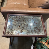 Mahogany Mirrored Top Antique END/SIDE TABLE 24w16d27h