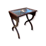 Mahogany Mirrored Top Antique END/SIDE TABLE 24w16d27h