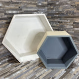 2pc Set Hegagonal Wall Shelves ACCESSORIES 14Wx5Dx12H largest