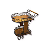Antique Iron & Wood Serving Cart FURNITURE 15w26d32h