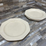 3pc Set Beaded Rim Plates ACCESSORIES Cream 8w8d1h