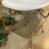 Allen Molded Plastic Chair w/ Chrome Wire Legs DINING CHAIRS White 18w16d32h