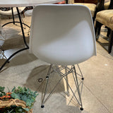 Allen Molded Plastic Chair w/ Chrome Wire Legs DINING CHAIRS White 18w16d32h