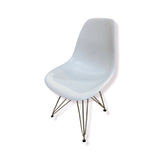 Allen Molded Plastic Chair w/ Chrome Wire Legs DINING CHAIRS White 18w16d32h