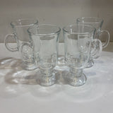 4pc Set Glass Irish Coffee Mugs ACCESSORIES 4Wx3Dx6H