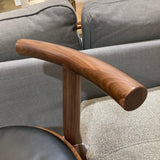 Denver Modern Range Walnut Black Leather Cushion BAR/COUNTER STOOL 16w18d33h