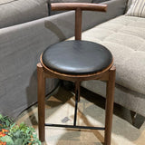 Denver Modern Range Walnut Black Leather Cushion BAR/COUNTER STOOL 16w18d33h