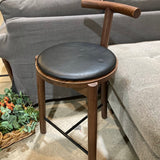 Denver Modern Range Walnut Black Leather Cushion BAR/COUNTER STOOL 16w18d33h
