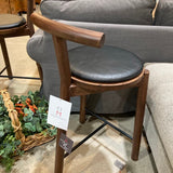 Denver Modern Range Walnut Black Leather Cushion BAR/COUNTER STOOL 16w18d33h