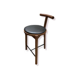 Denver Modern Range Walnut Black Leather Cushion BAR/COUNTER STOOL 16w18d33h