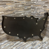 Decorative Lit Outline Of The USA ACCESSORIES Black 20w14d2h