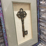 Decorative Key in Recessed Bedazzled Frame ART WORK 15Wx22H