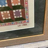 Hand Made Needlepoint Sampler Signed ART WORK 16Wx22H