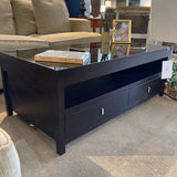Sunpan Ikon Philmore Modern Glass Top COFFEE/COCKTAIL TABLE 47w24d18h